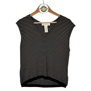 Jones New York Coffee and Striped Pullover Vest